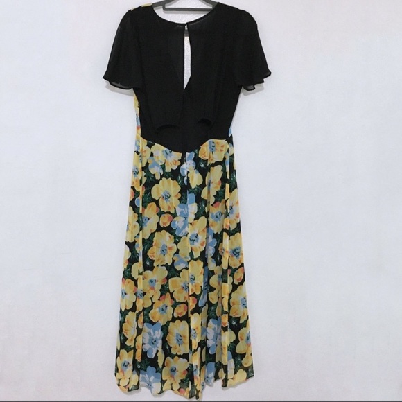 Club Monaco Coran Floral Flutter Sleeve Cutout Back Midi Dress Size 4 NWT - Picture 8 of 14